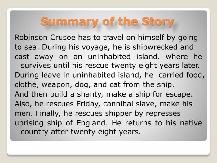 Excerpt from robinson crusoe answer key